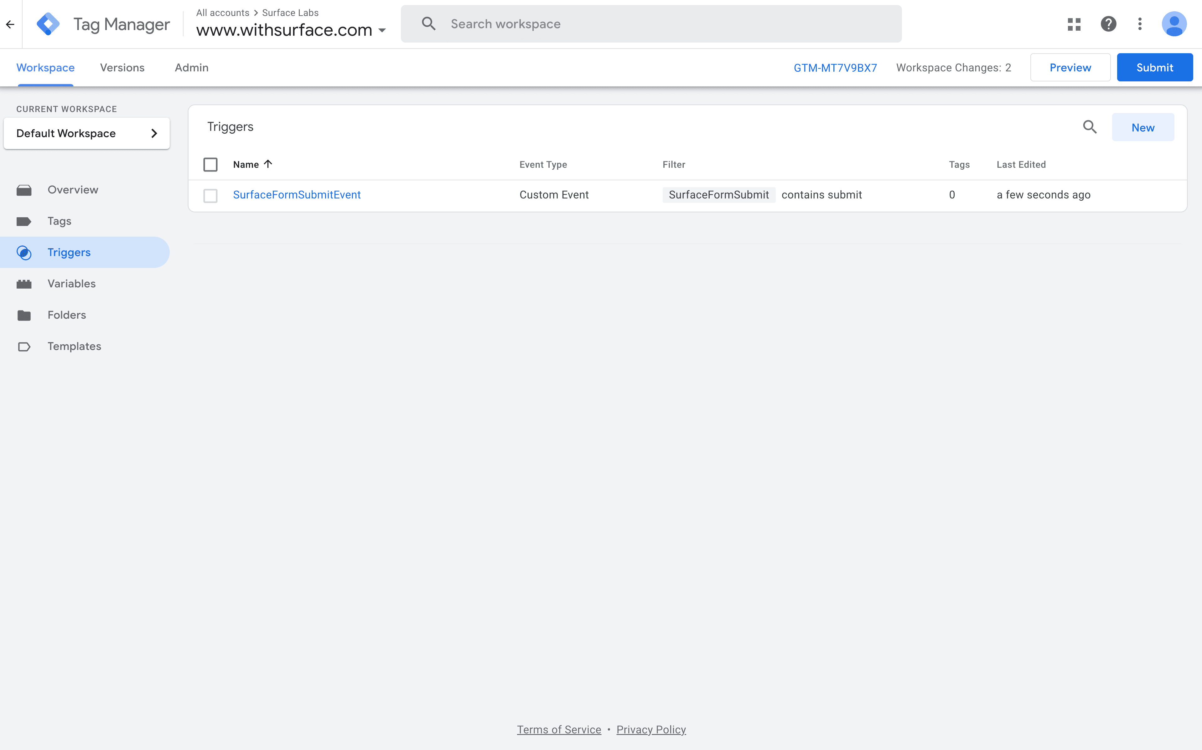 Create Custom Event Trigger Step 1